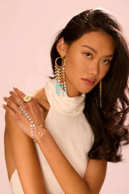 Saruti Enamel Hand Chain Gold - Ramy Brook