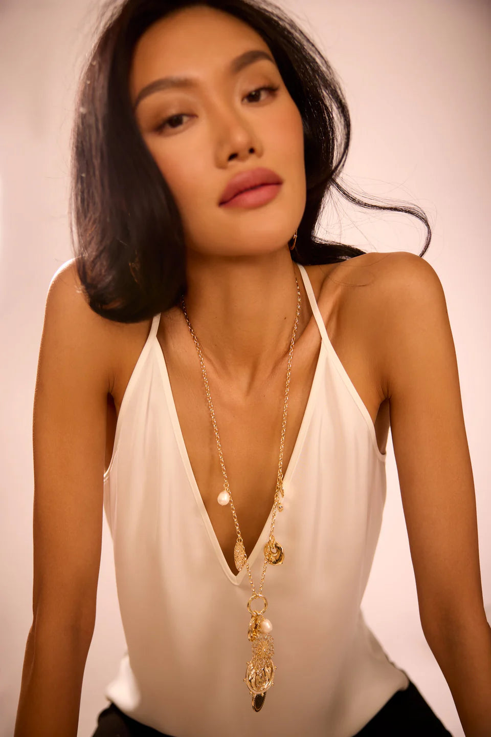 Selena Medallion Charm Necklace Gold - Ramy Brook