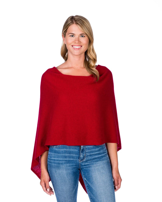 Cashmere Poncho Red Velvet - Jackie Z Style Co.