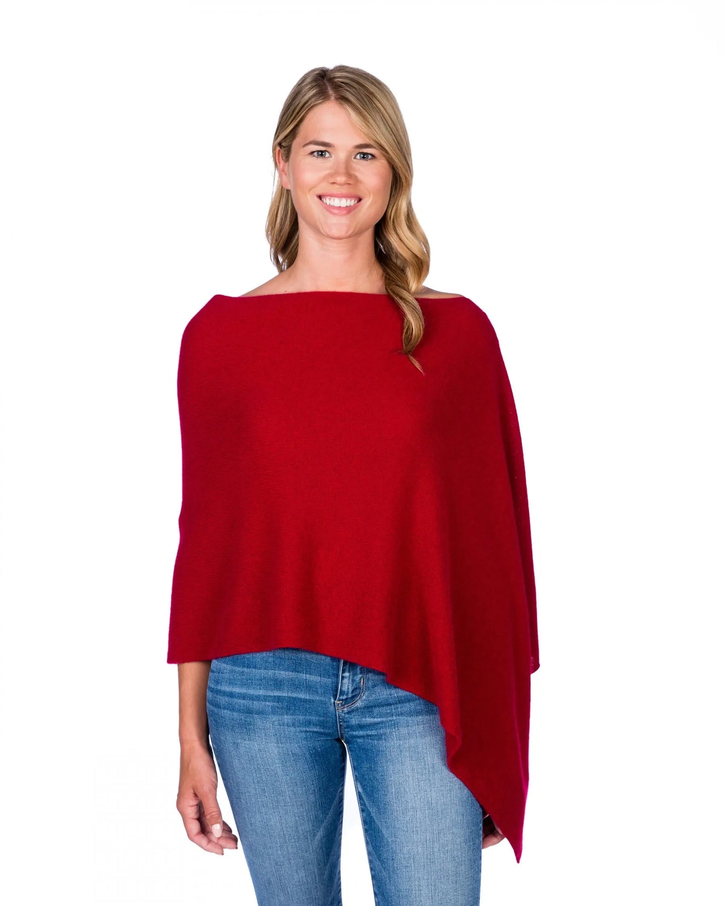 Cashmere Poncho Red Velvet - Jackie Z Style Co.