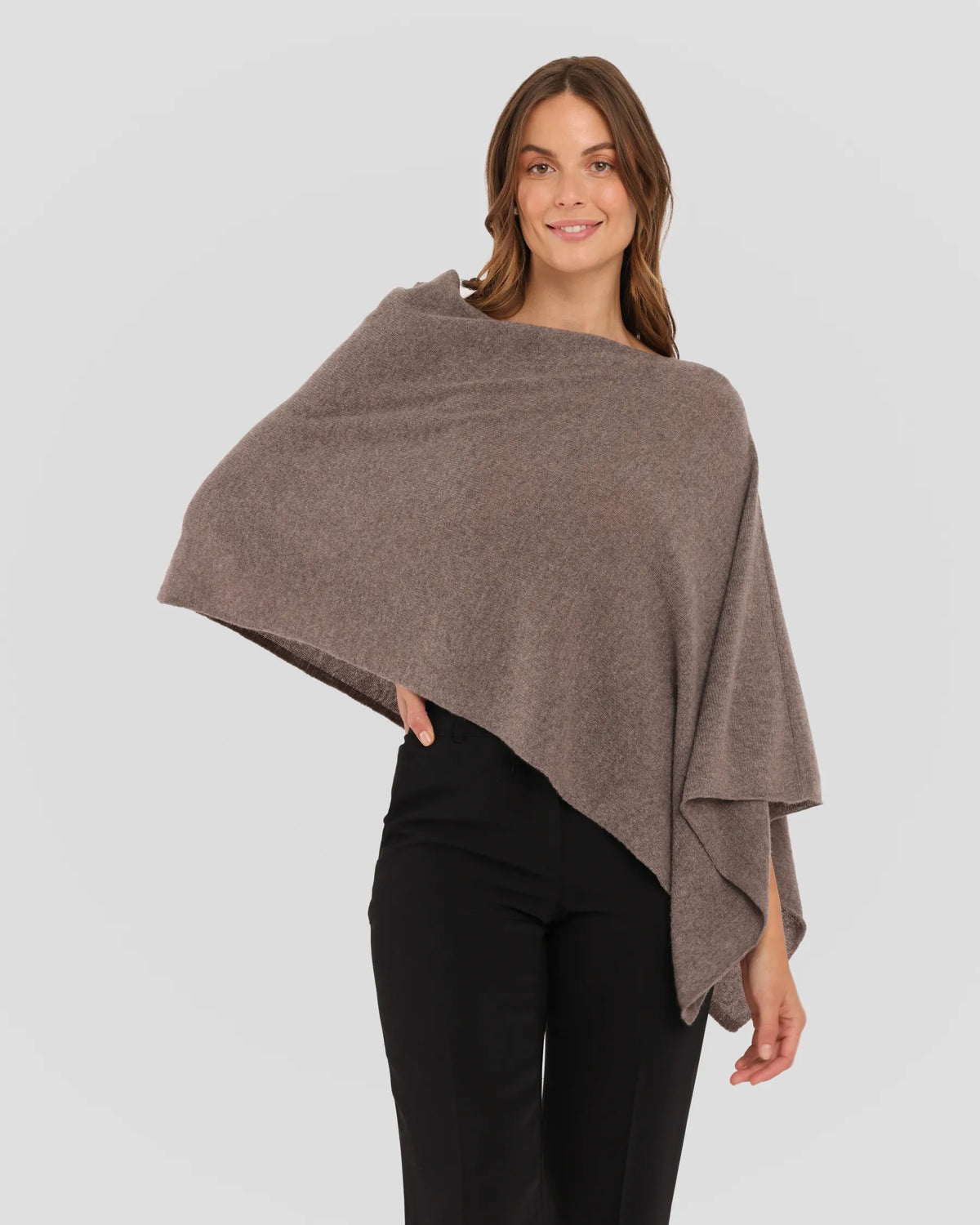 Cashmere Poncho Portobello - Jackie Z Style Co.
