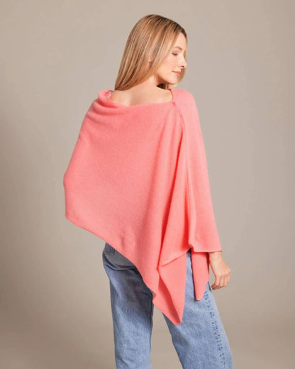 Cashmere Poncho Grapefruit - Jackie Z Style Co.