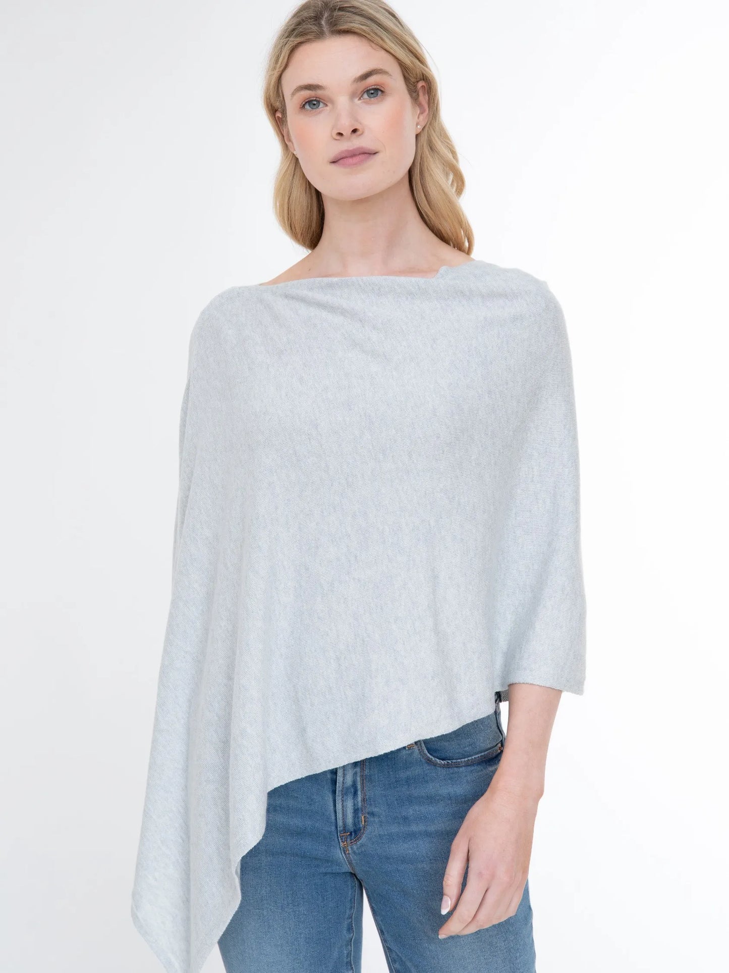 Cotton Cashmere Poncho Fog - Jackie Z Style Co.