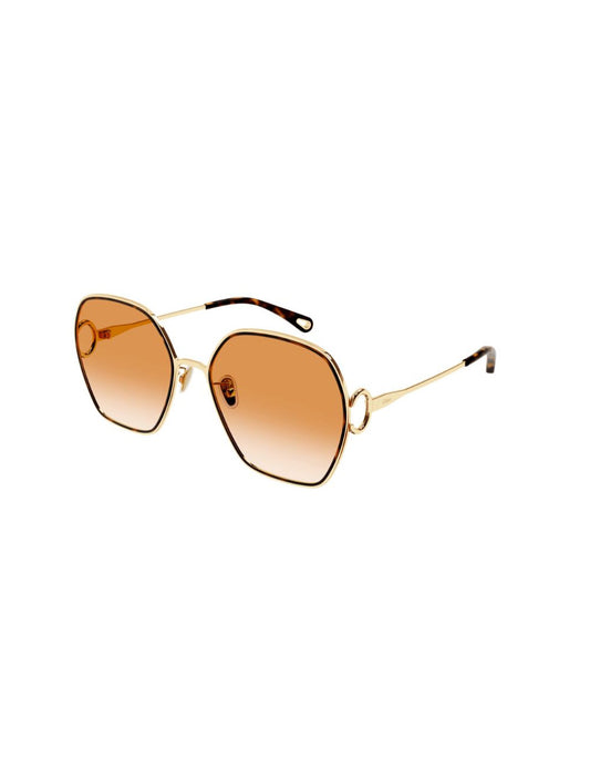 Women's Metal Sunglasses Gold Brown - CHLOE