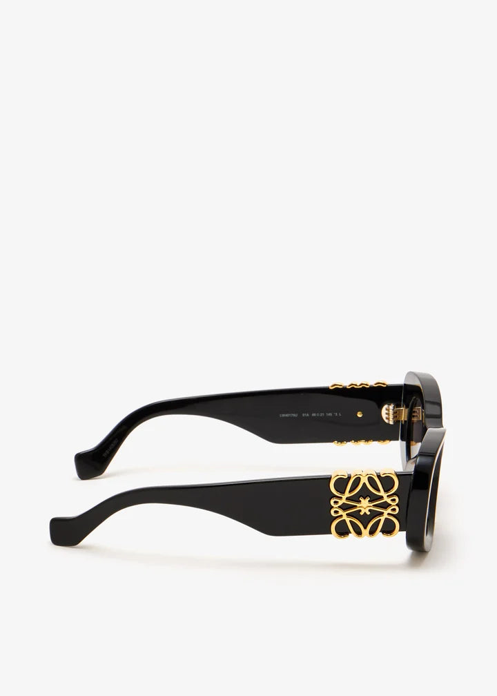 Anagram Oval Sunglasses Black - Loewe