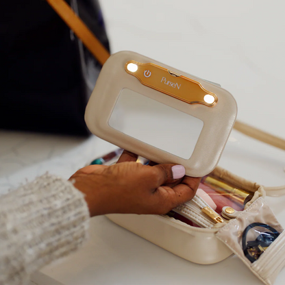 LITTMINI Lighted Mirror Case Pearl - PurseN