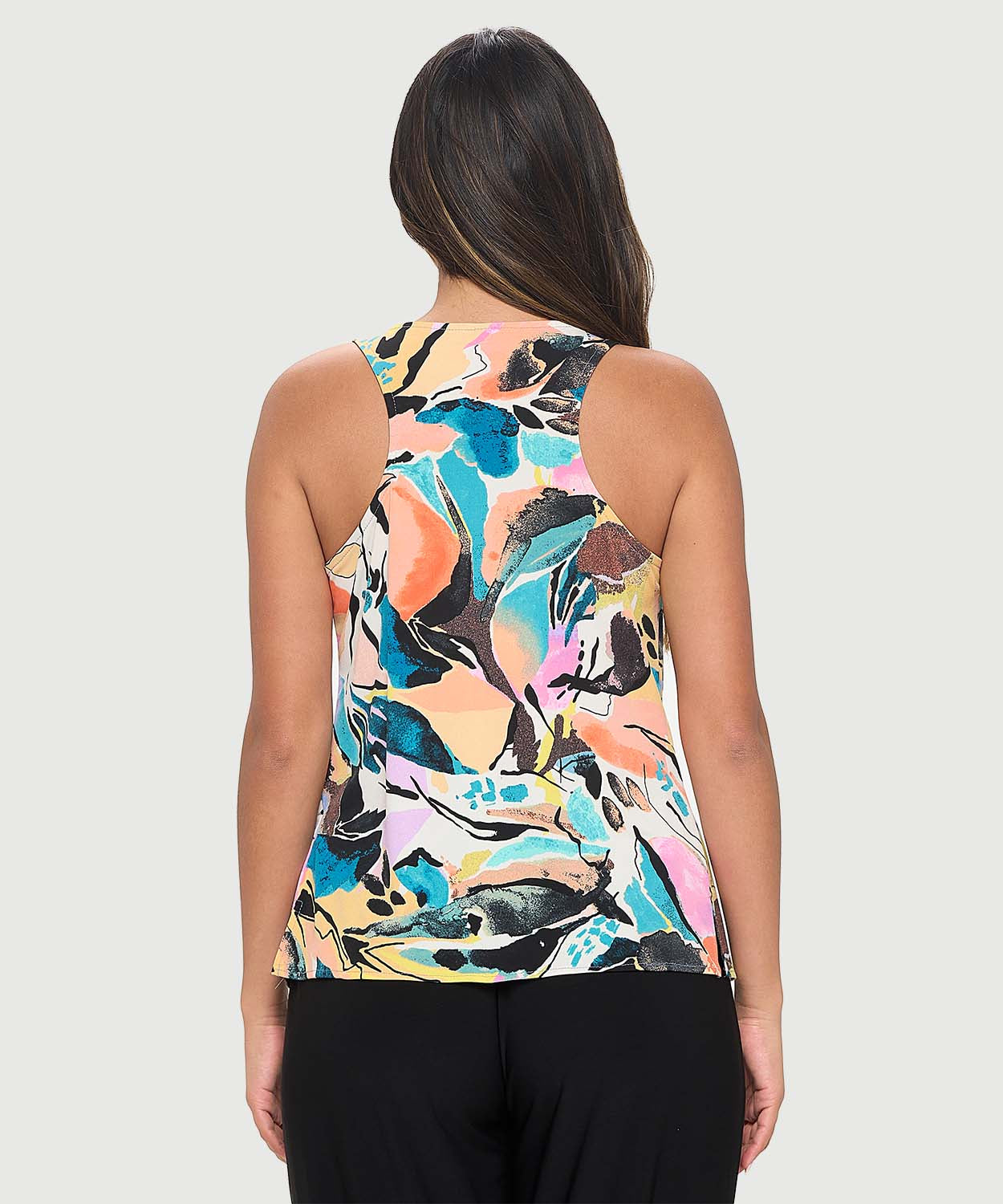 Oil Painting Print Racerback Cowl Neck Tank - Last Tango