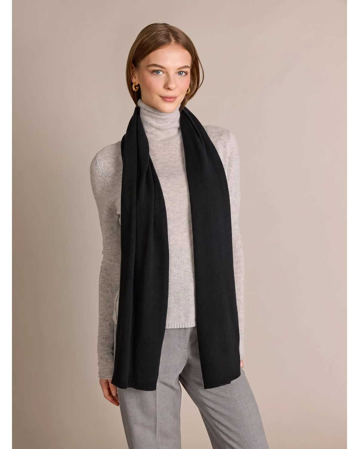 Cashmere Mini Luxe Travel Wrap Black - Alashan