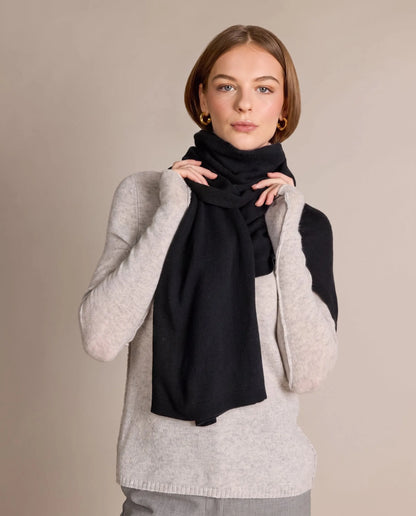 Cashmere Mini Luxe Travel Wrap Black - Alashan