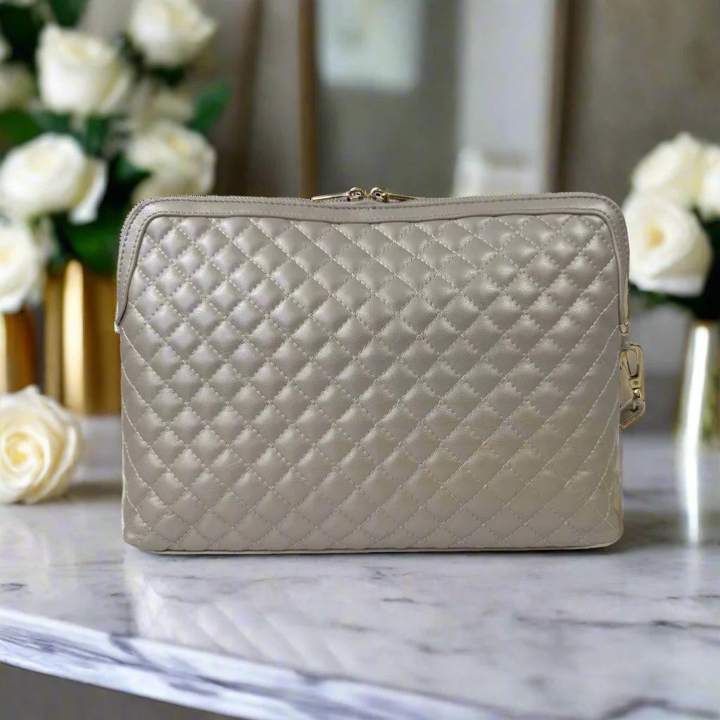 Litt Makeup Case Pearl Quilted - PurseN