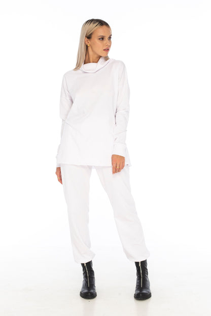 Loungewear Turtleneck Sweater White - Skemo