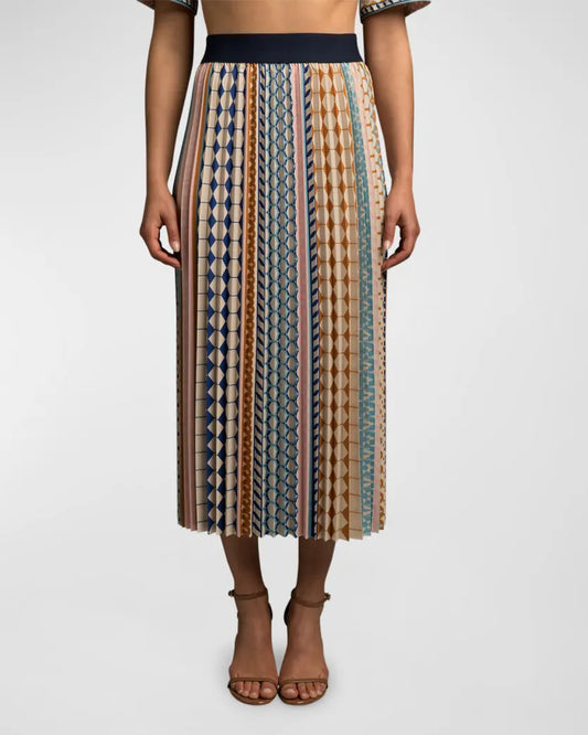 Pleated Skirt Moroccan Tiles - Le Superbe
