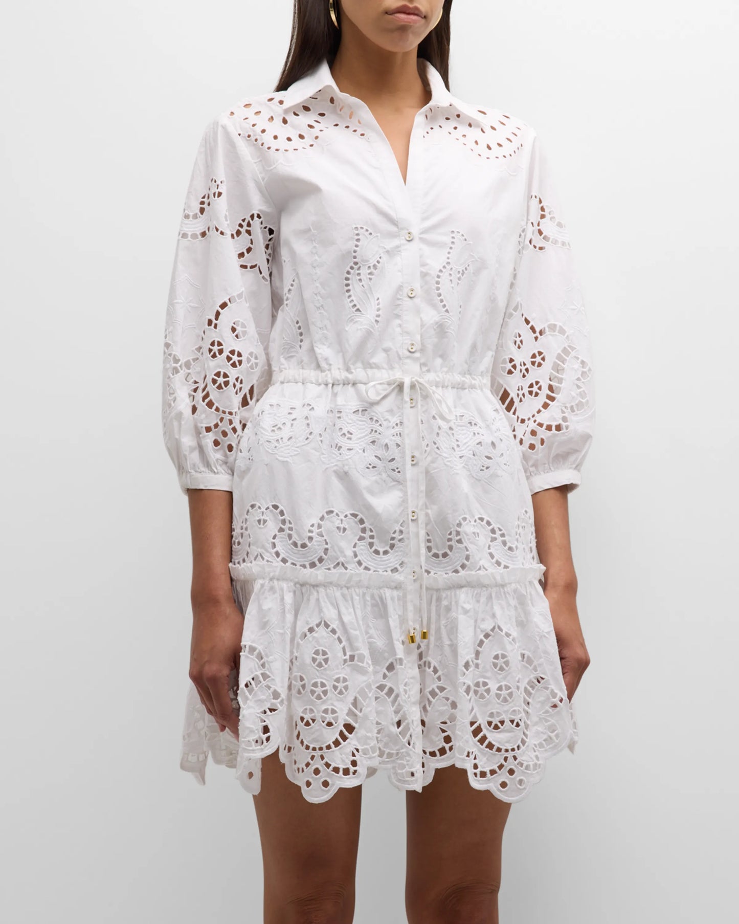 Robin Dress Embroidered Eyelet White - Cara Cara