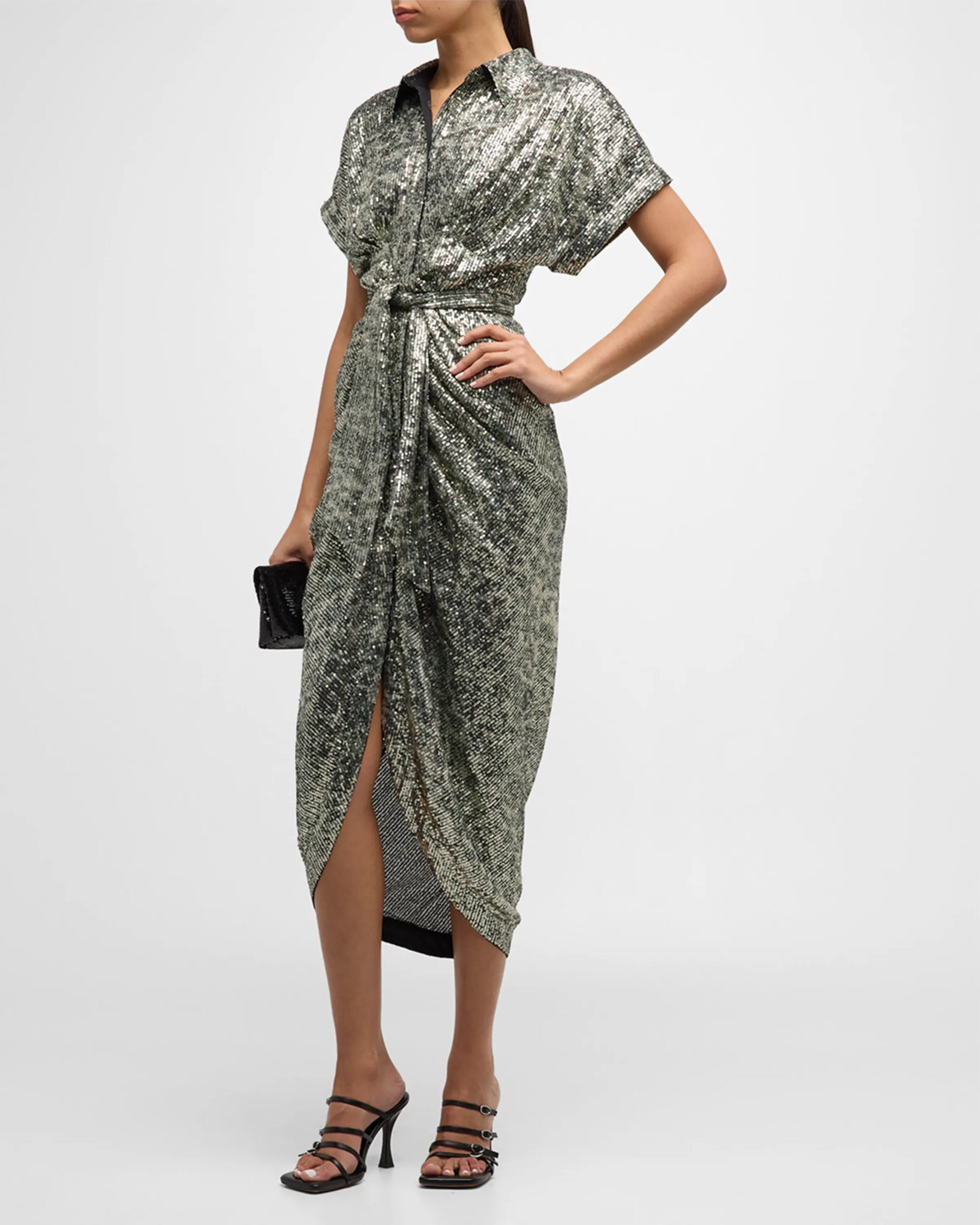 le superbe sequin dress Le Superbe Kaia Botanica Sequin Dress in Lipstick Sequins Red