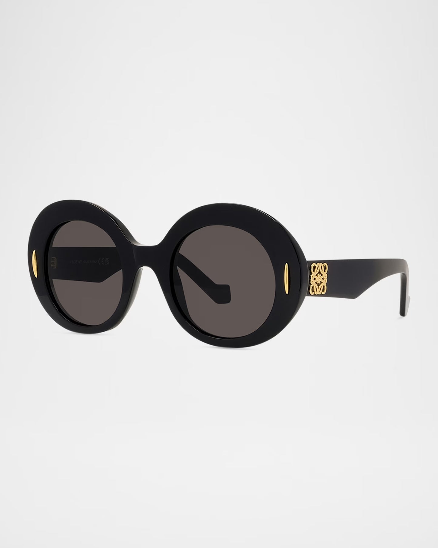 Round Acetate Anagram Sunglasses Black - Loewe