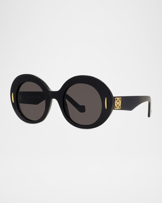 Round Acetate Anagram Sunglasses Black - Loewe