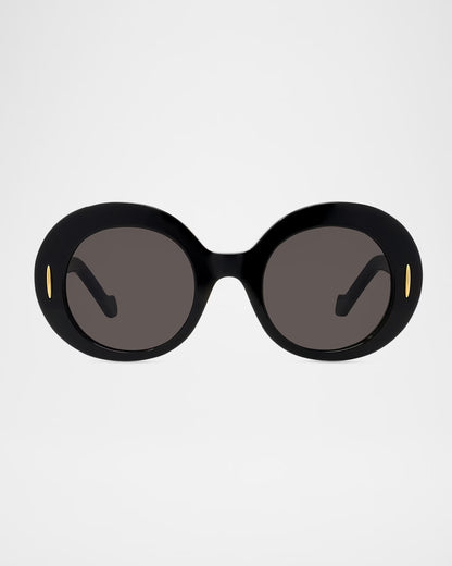 Round Acetate Anagram Sunglasses Black - Loewe
