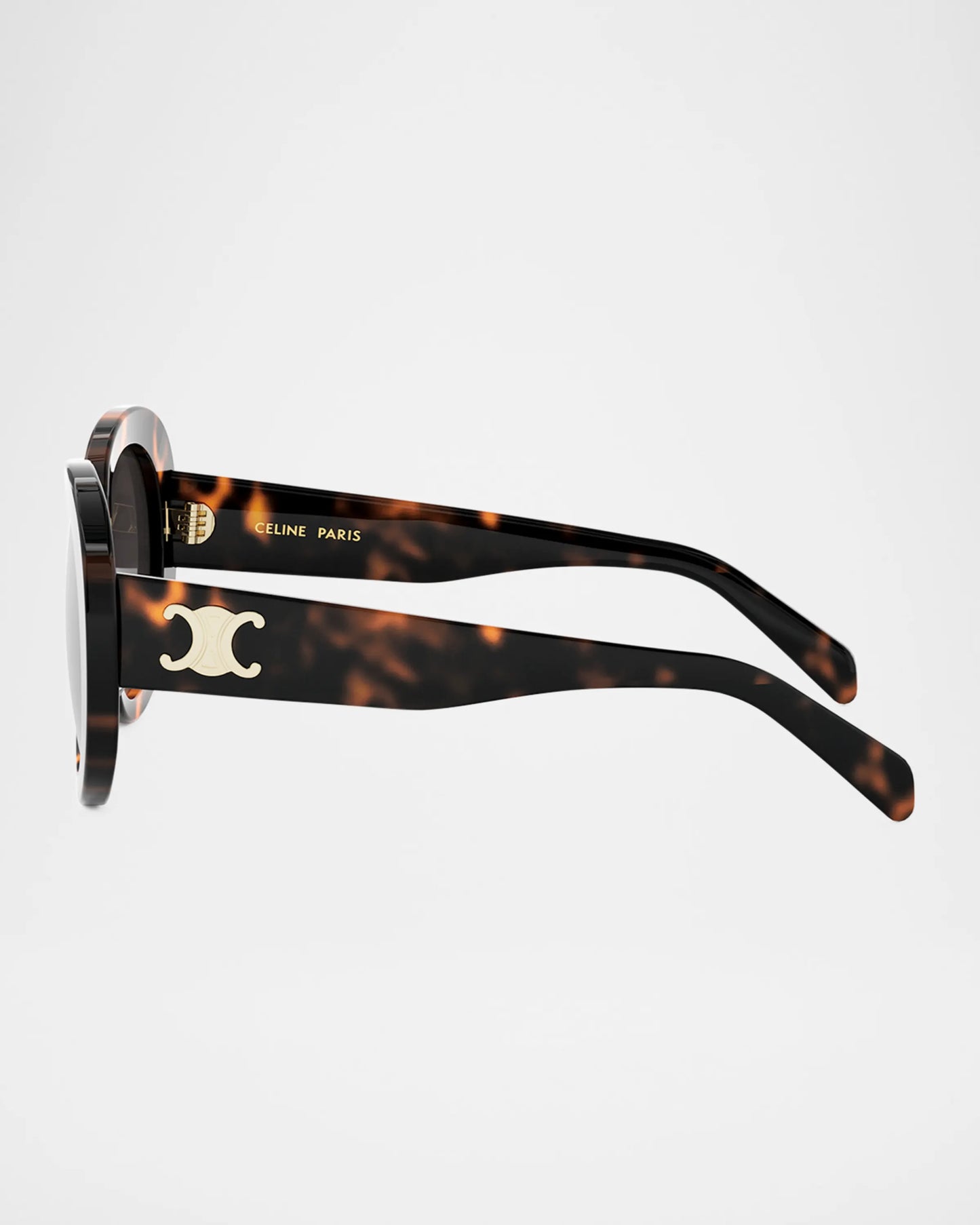 Triomphe Oval Acetate Sunglasses Dark Havana - CELINE