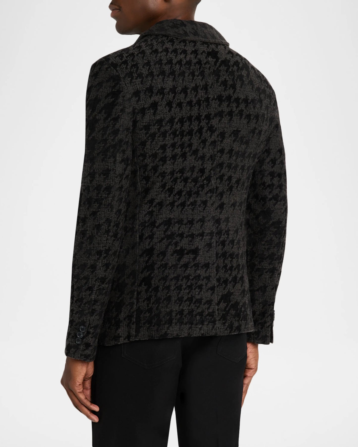 Kal Houndstooth Knit Blazer Charcoal - John Varvatos