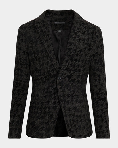 Kal Houndstooth Knit Blazer Charcoal - John Varvatos