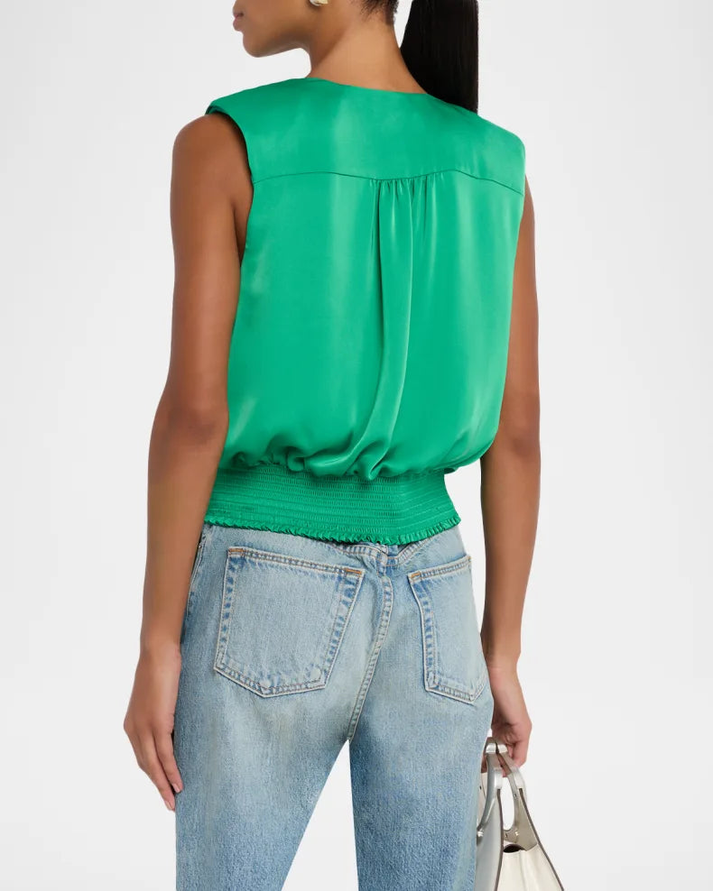 Salina V-Neck Top Bright Palm - Ramy Brook