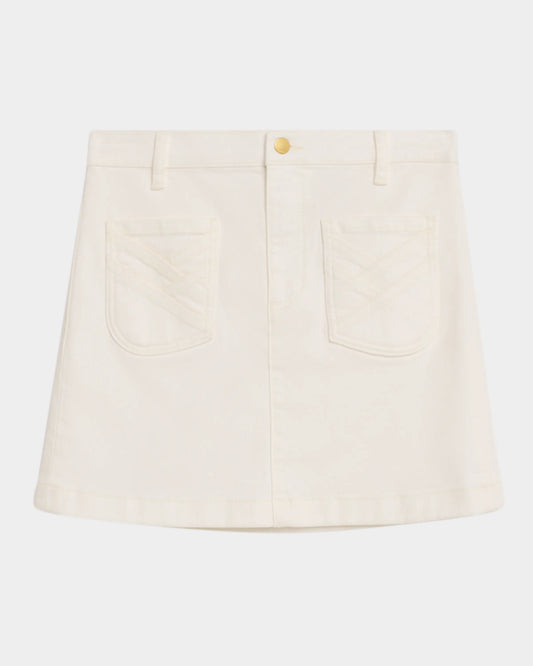 Eileen Denim Mini Skirt White - Ramy Brook