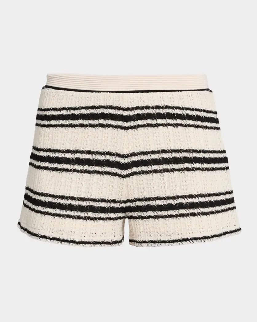 Olympia Striped Knit Mini Short Black Stripe - Ramy Brook