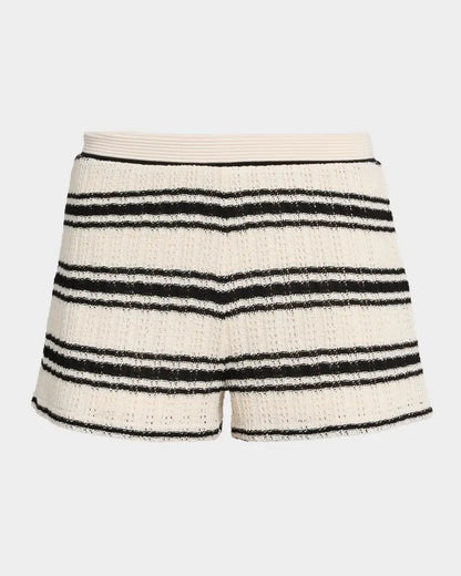 Olympia Striped Knit Mini Short Black Stripe - Ramy Brook