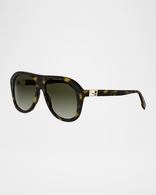 Oversized Aviator Sunglasses Havana - FENDI