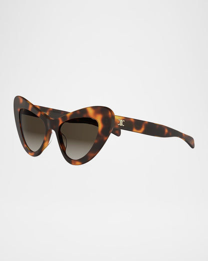 Triomphe Mini HD Cat-Eye Sunglasses Havana - CELINE
