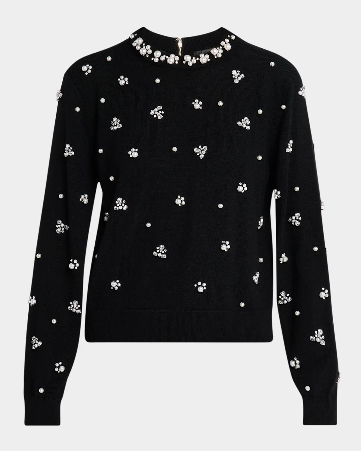 Carolee Embellished Sweater Black - Alice + Olivia