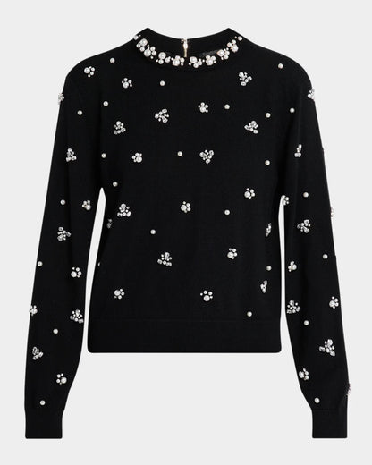 Carolee Embellished Sweater Black - Alice + Olivia