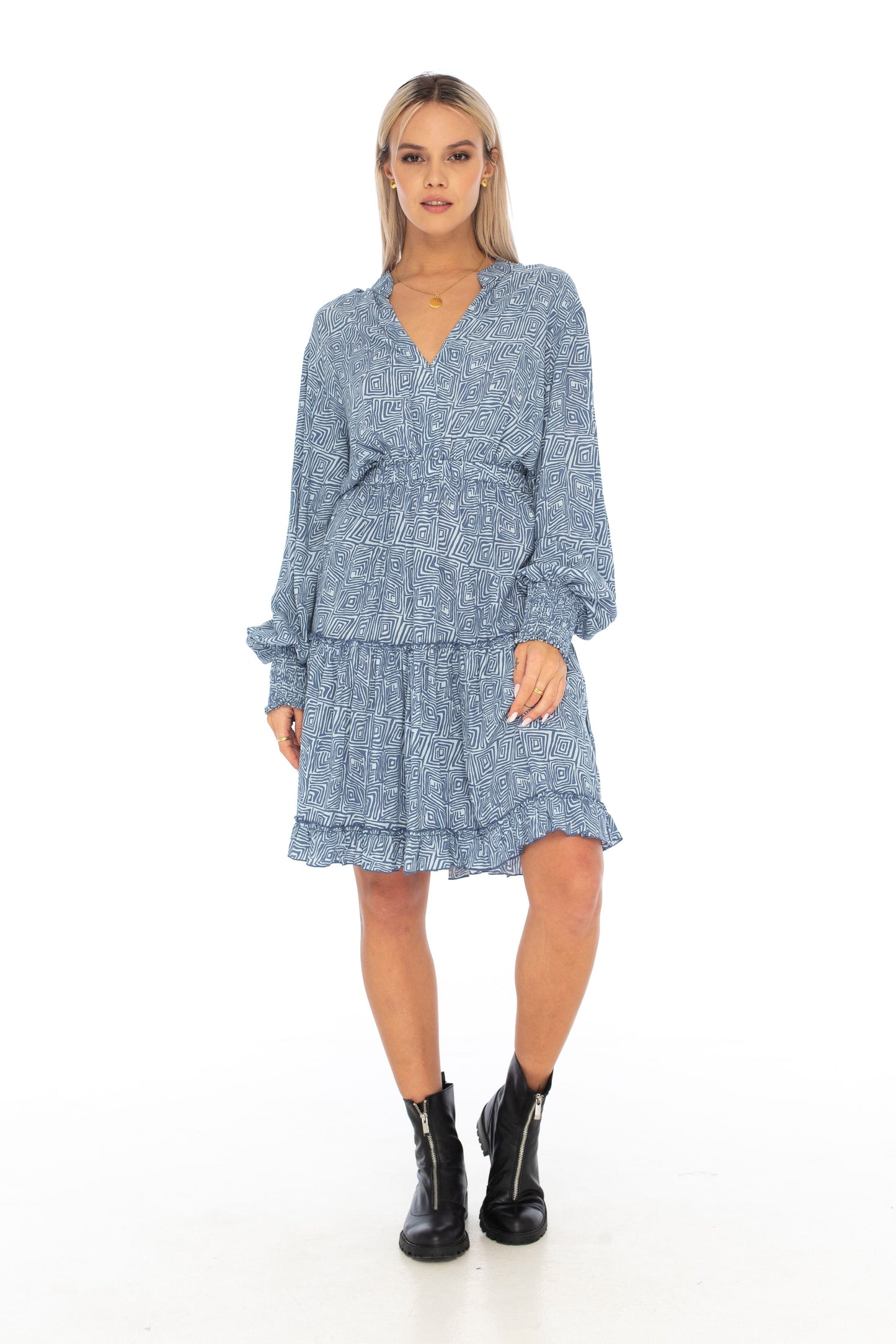 Namibia Winter Paris Dress Indigo - Skemo