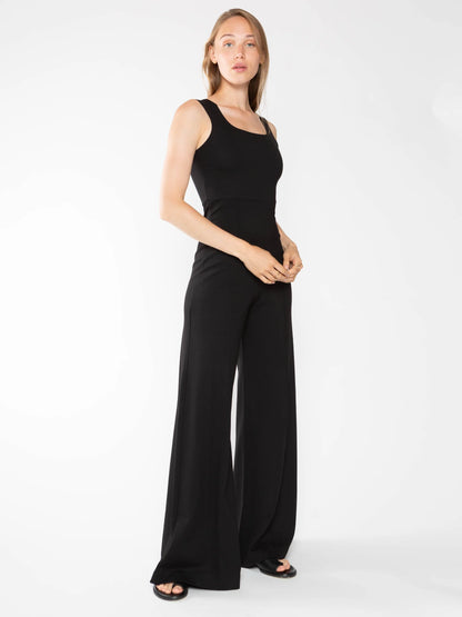 Ponte Knit Tank Wide Leg Jumpsuit Black - Ripley Rader