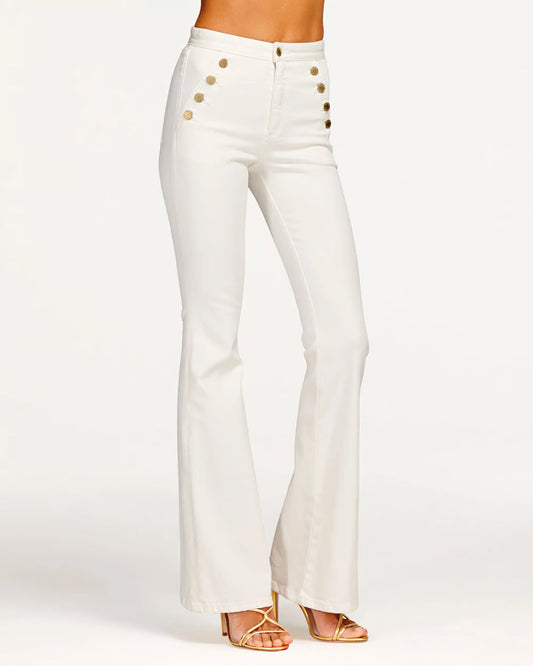 Helena High-Rise Flare Jean White - Ramy Brook