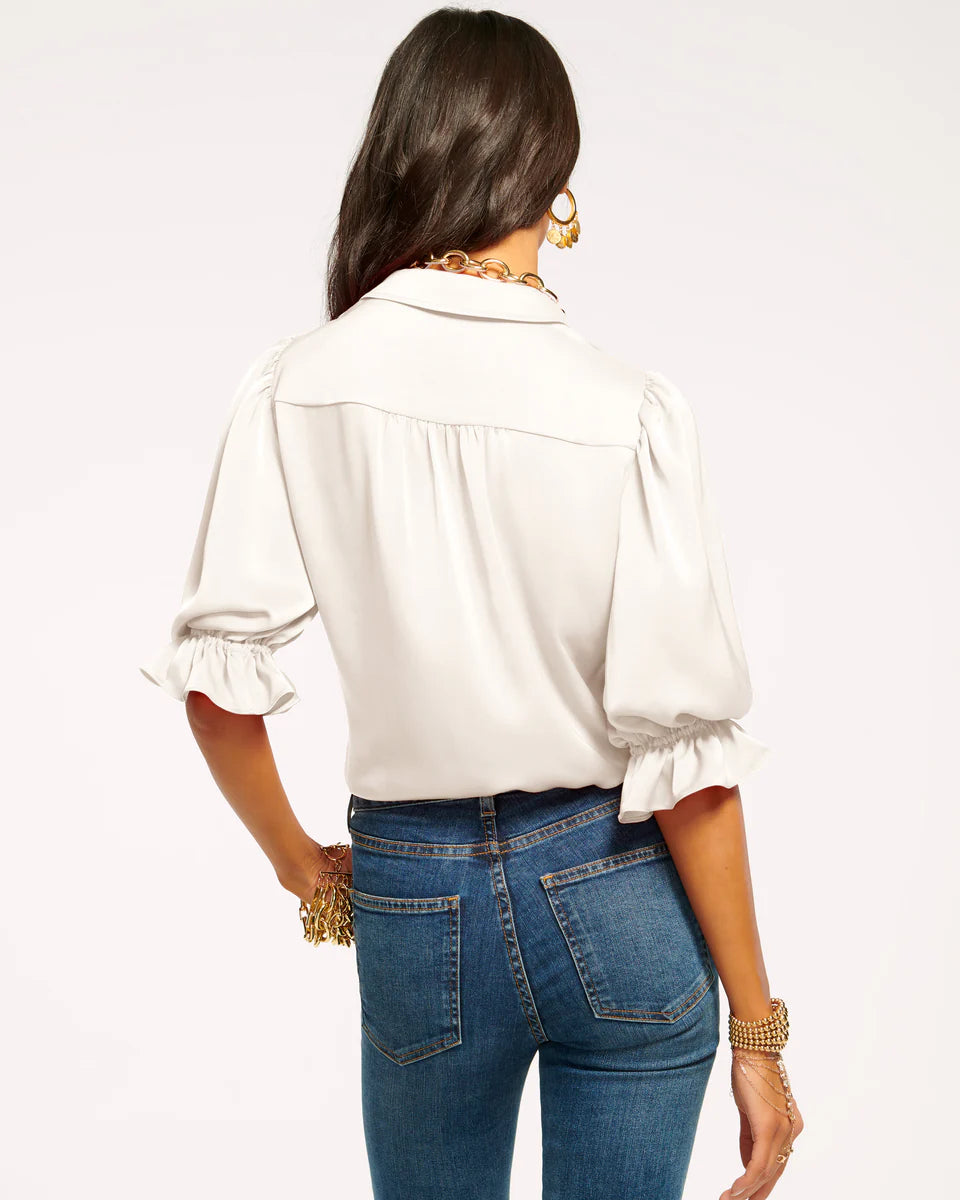 Dina Button Down Bodysuit Ivory - Ramy Brook