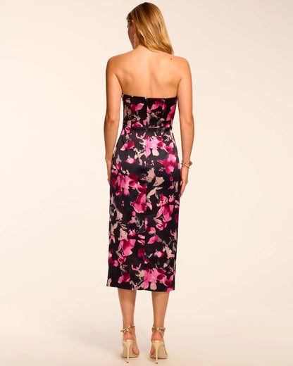 Dory Strapless Ruched Midi Dress Wild Floral - Ramy Brook