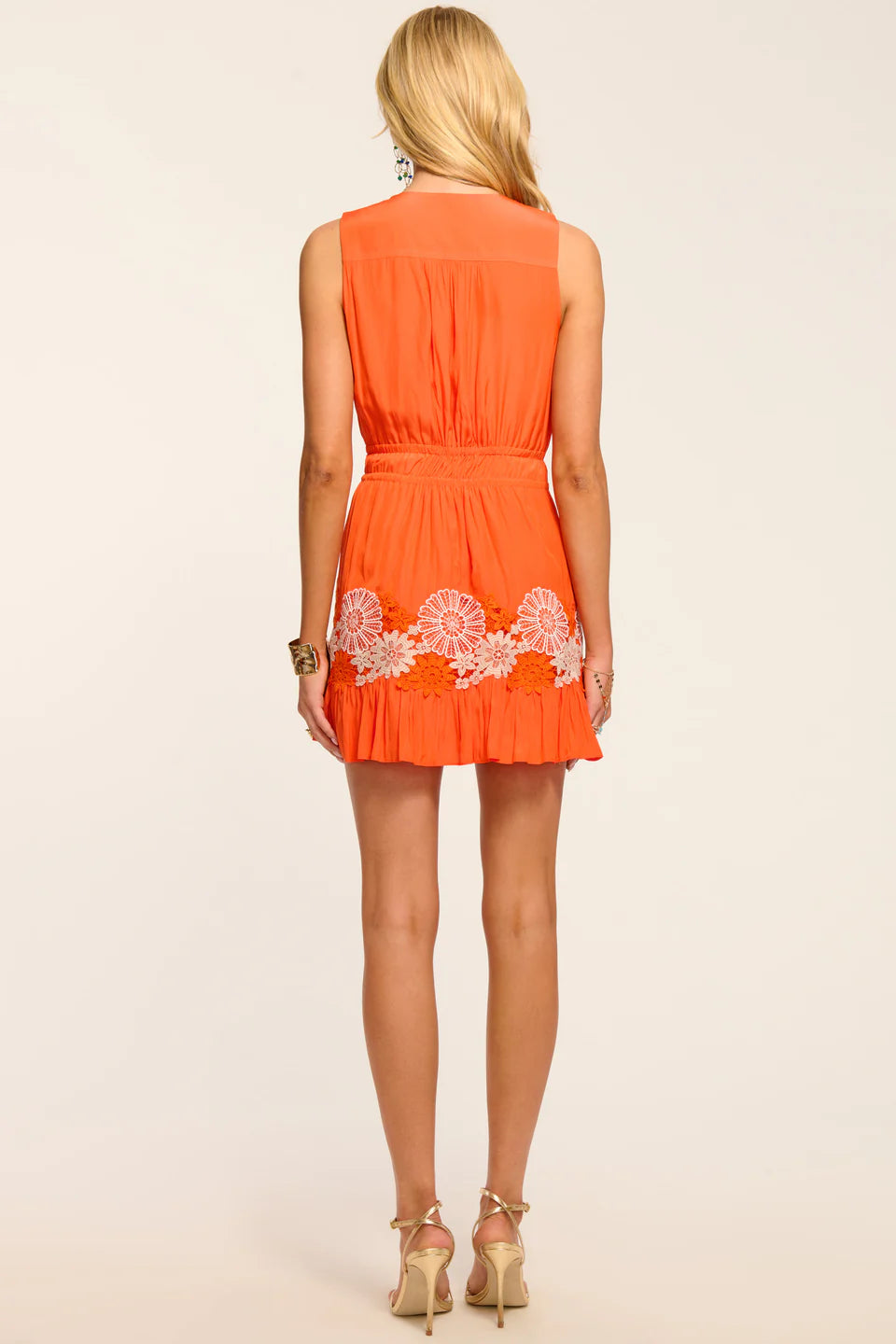 Mackenzie Embellished Mini Dress Sunset Orange - Ramy Brook