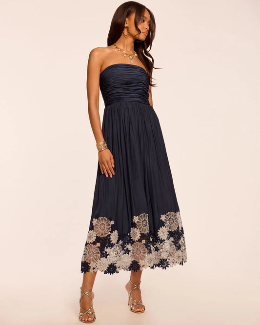 Milani Embellished Strapless Midi Dress Navy - Ramy Brook
