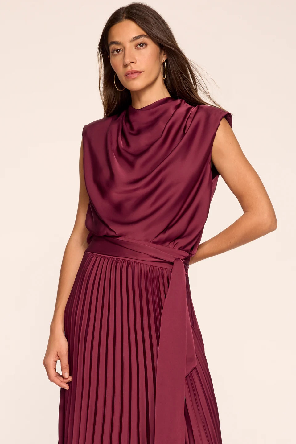 Farah Draped Maxi Dress Cranberry - Ramy Brook