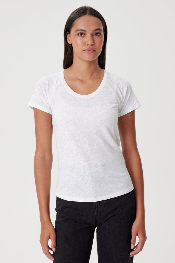 Signature Slub Raglan Tee White - Goldie Lewinter
