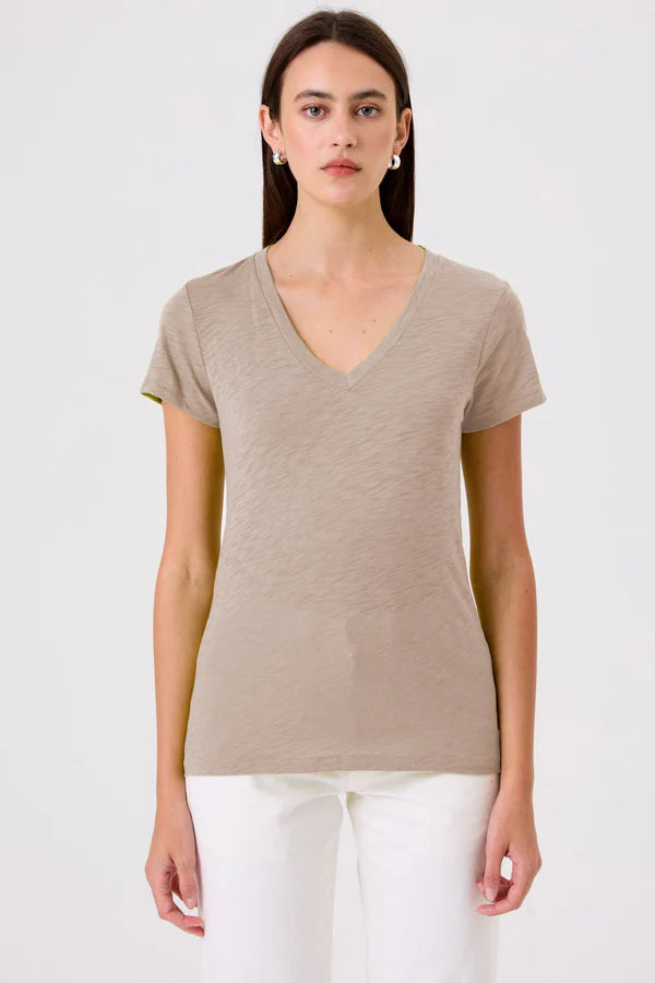 Signature Slub V Neck Tee String - Goldie Lewinter