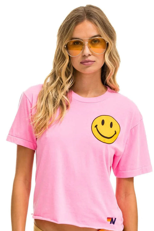 Smiley 2 Boyfriend Tee Neon Pink - Aviator Nation