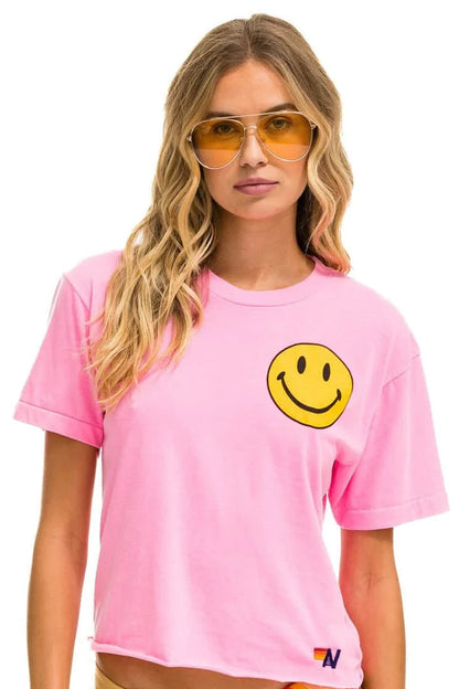 Smiley 2 Boyfriend Tee Neon Pink - Aviator Nation