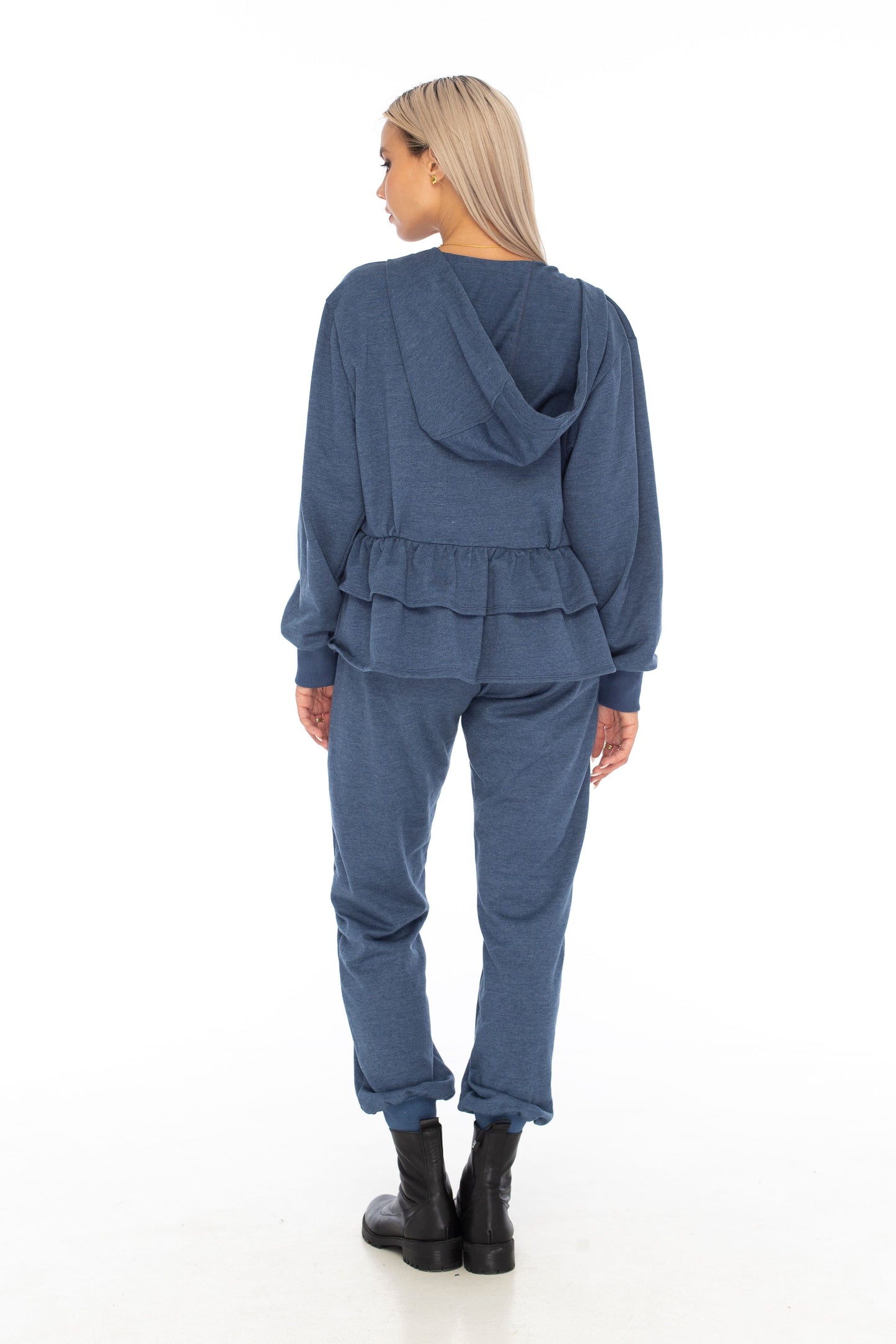 Loungewear Frill Hoodie Indigo - Skemo