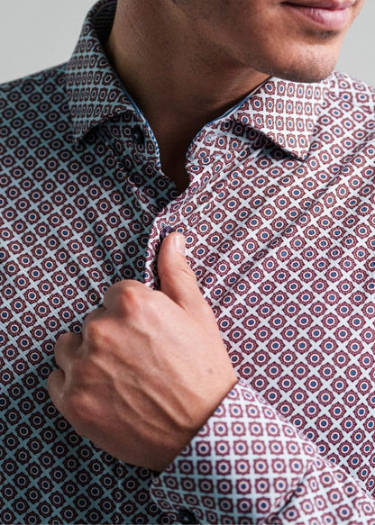 Apex Shirt Brilliant Cut Geo Dark Pink - Stone Rose