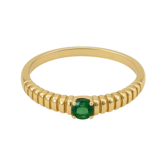 Summer Gold Plated Emerald Ring - Bara Boheme