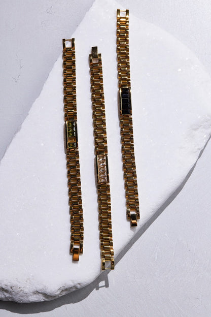 Crystal Watch Band Bracelet Black - Adriana Pappas Designs