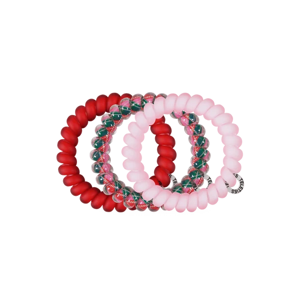 Large Hair Ties Tied in Tartan - TELETIES