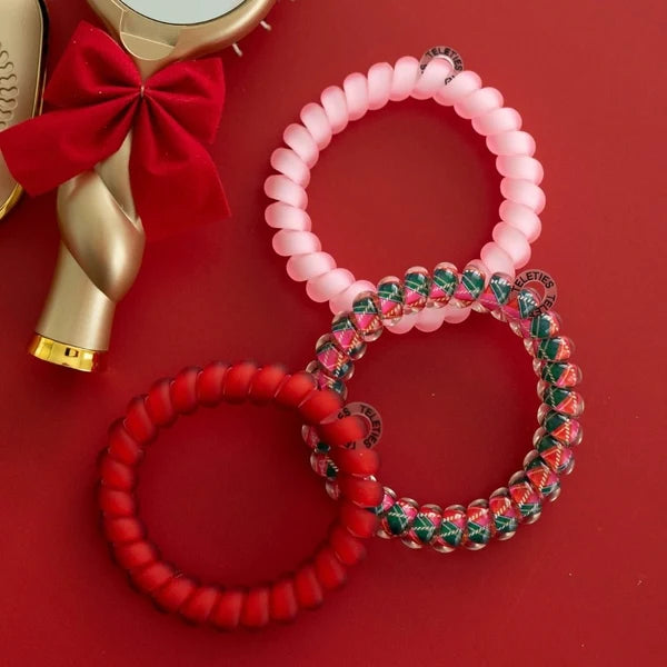 Large Hair Ties Tied in Tartan - TELETIES